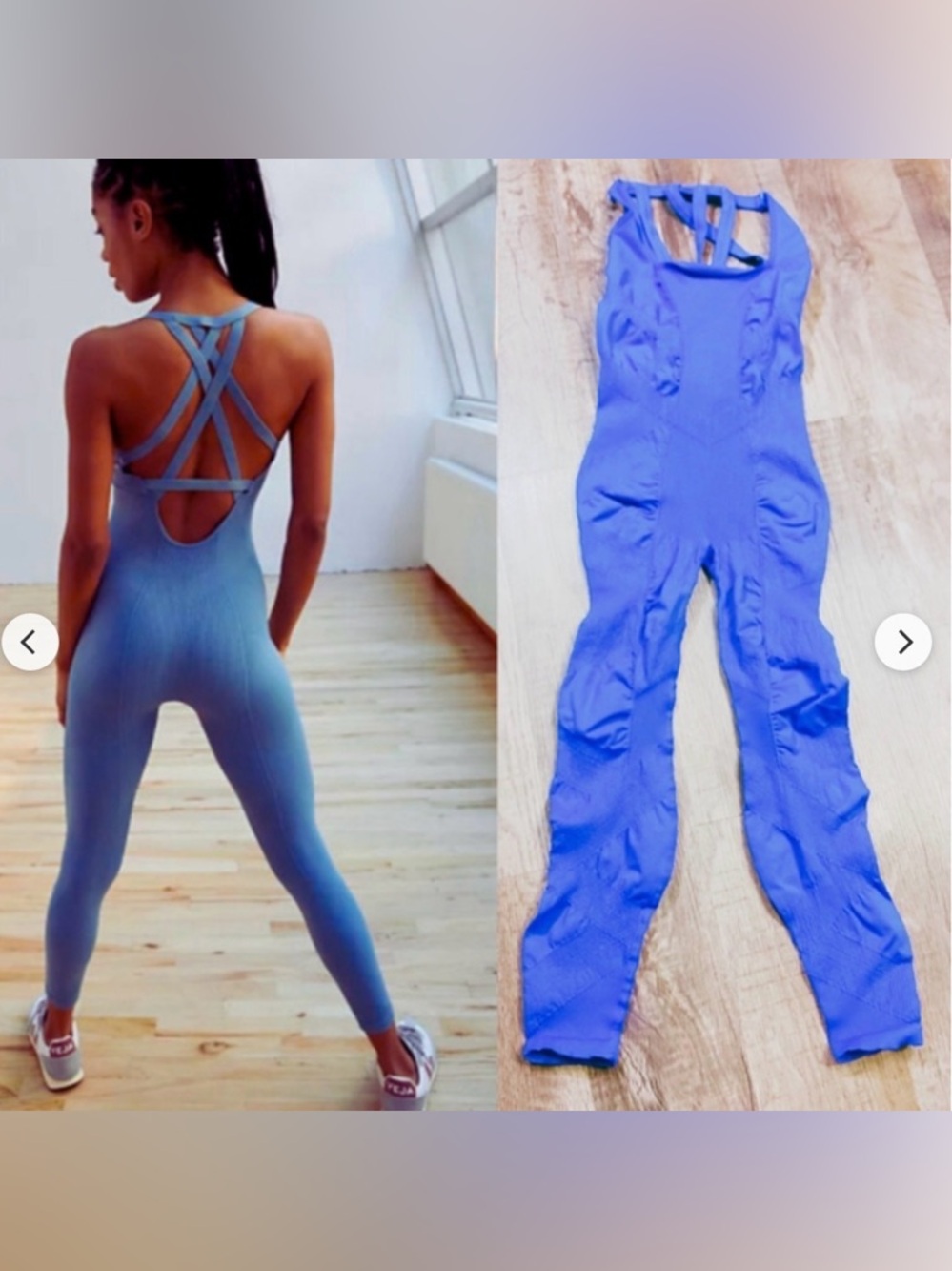Free People Movement Black Diamond Onesie in Periwinkle-NWOT M/L